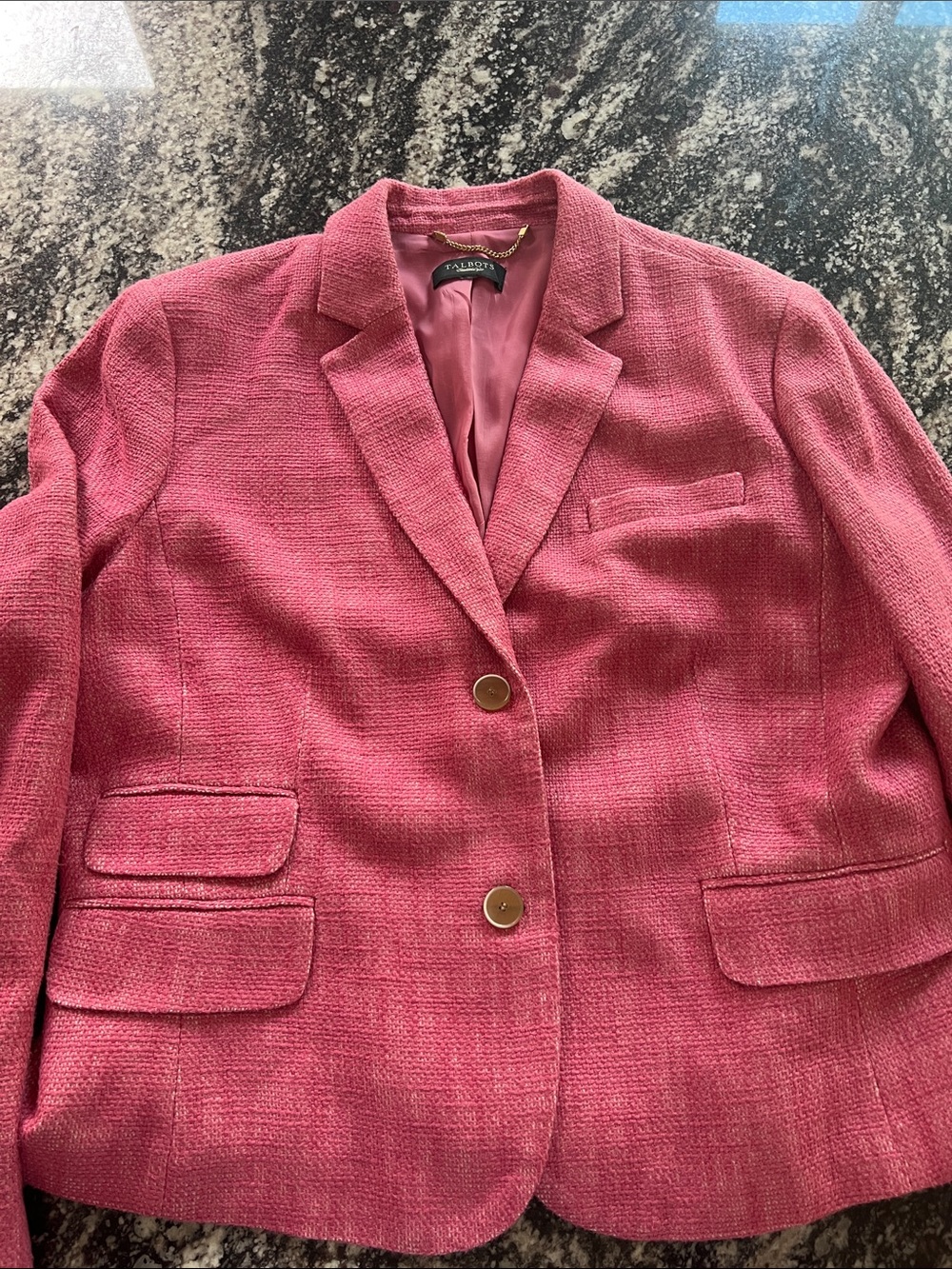 Talbots Pink Textured Women's Blazer Jacket